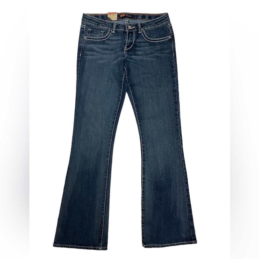 Levi's Classic Y2K Bootcut Flare Jeans Dark Wash Low Rise w/ Flap Pocket Design